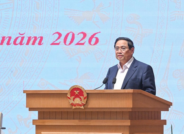 Thủ tướng Phạm Minh Chính, Trưởng Ban Chỉ đạo của Chính phủ về phát triển khoa học, công nghệ, đổi mới sáng tạo, chuyển đổi số và Đề án 06, chủ trì phiên họp lần thứ nhất năm 2026 của Ban Chỉ đạo - Ảnh: VGP/Nhật Bắc