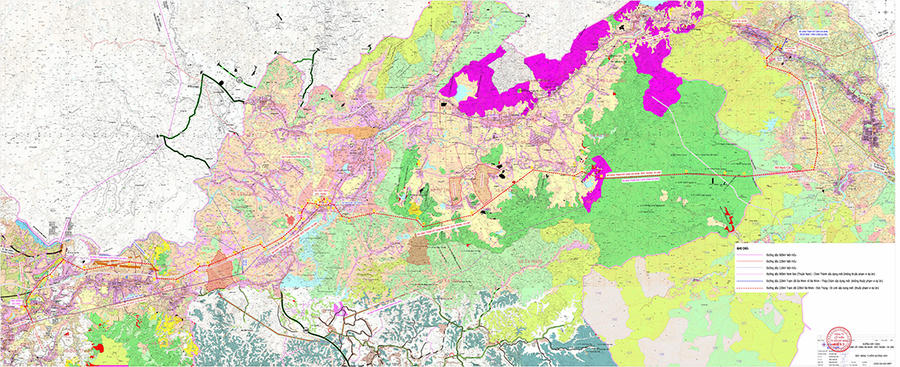 Mặt bằng tuyến dự án đường dây 220 kV Trạm cắt 220 kV Đa Nhim - Đức Trọng - Di Linh. (Ảnh: EVNNPT)