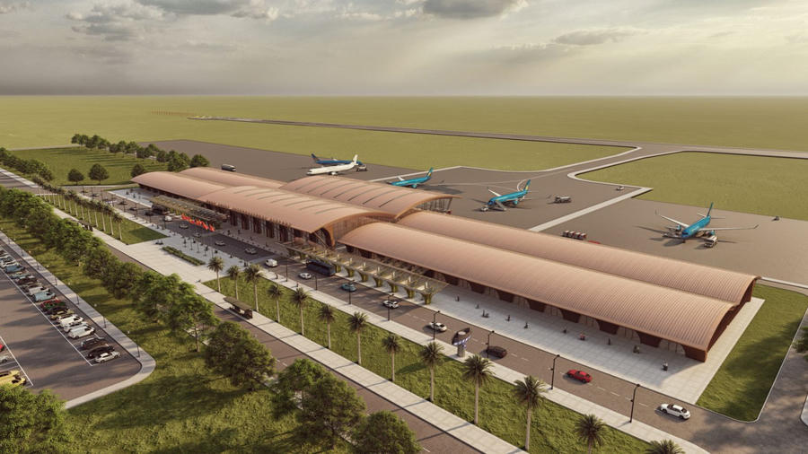 Phối cảnh Cảng hàng không dân dụng Phan Thiết. (Ảnh: Sun Group)