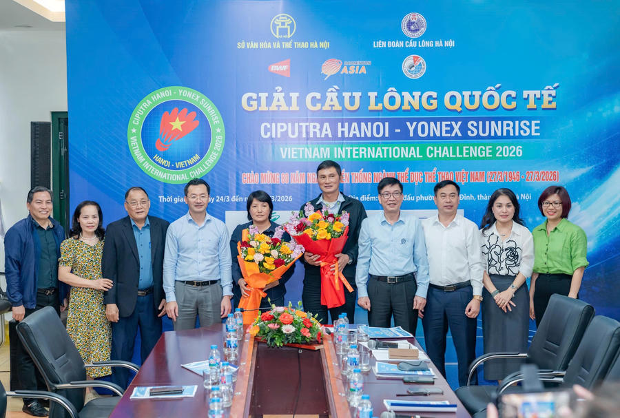 Chiều 18/3/2026 diễn ra buổi họp báo khai mạc Giải Cầu lông quốc tế Vietnam Challenge 2026 tại                                                                    Nhà thi đấu thể thao Xuân Đỉnh Hà nội (trước là Nhà thi đấu thể thao Tây Hồ).
