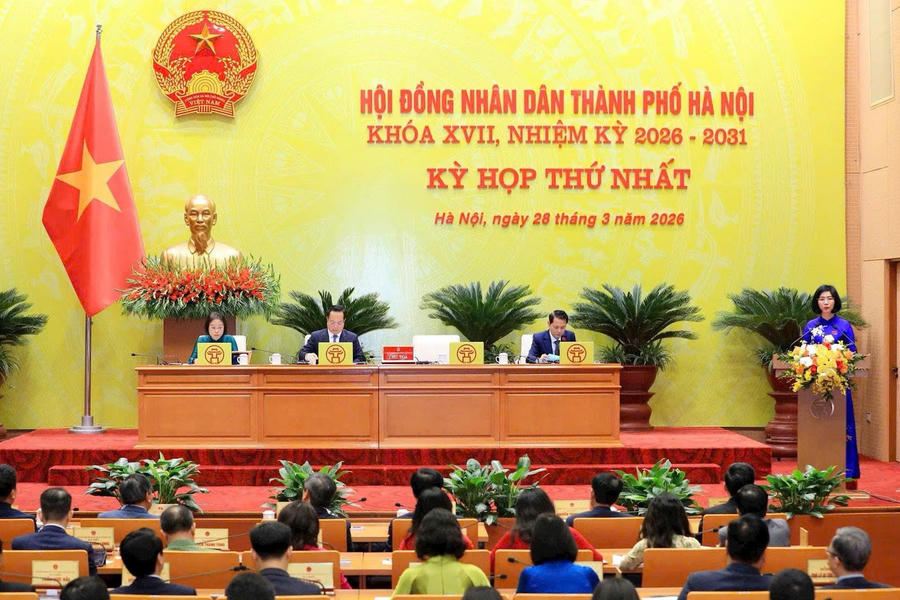 Quang cảnh Kỳ họp thứ Nhất HĐND Thành phố Hà Nội khoá XVII, nhiệm kỳ 2026 - 2031.