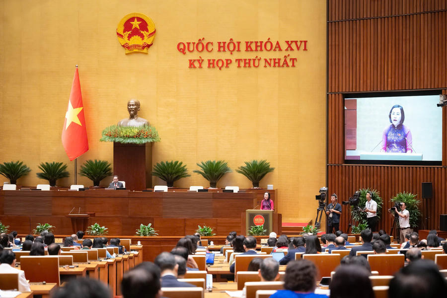 Phó Chủ tịch Quốc hội Nguyễn Thị Thanh thay mặt Hội đồng bầu cử quốc gia báo cáo tổng kết cuộc bầu cử đại biểu Quốc hội khóa XVI và đại biểu HĐND các cấp nhiệm kỳ 2026-2031. 