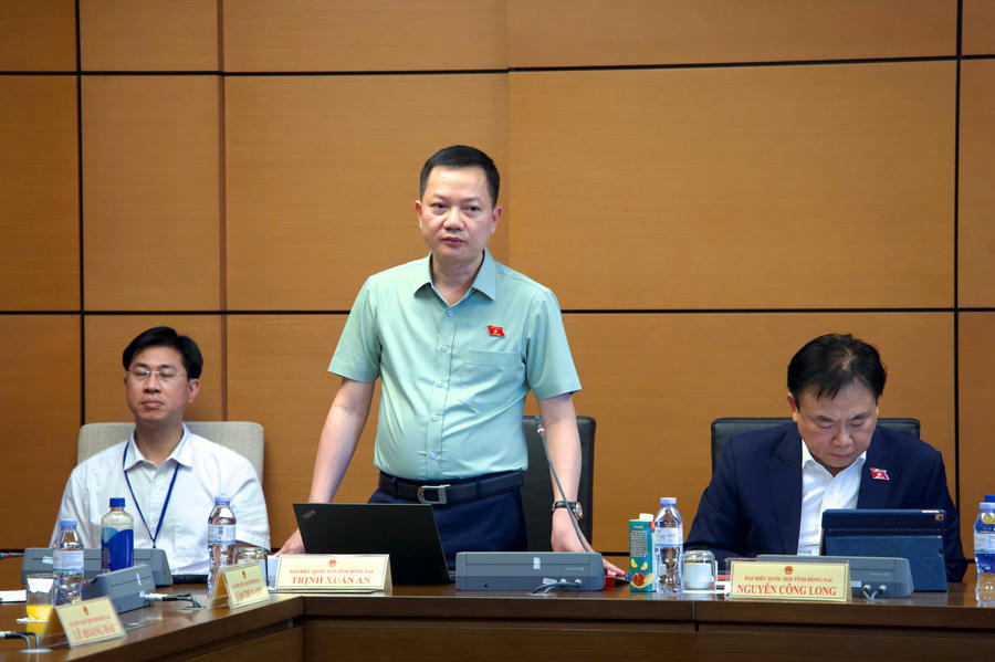 Đại biểu Trịnh Xuân An phát biểu tại phiên họp.