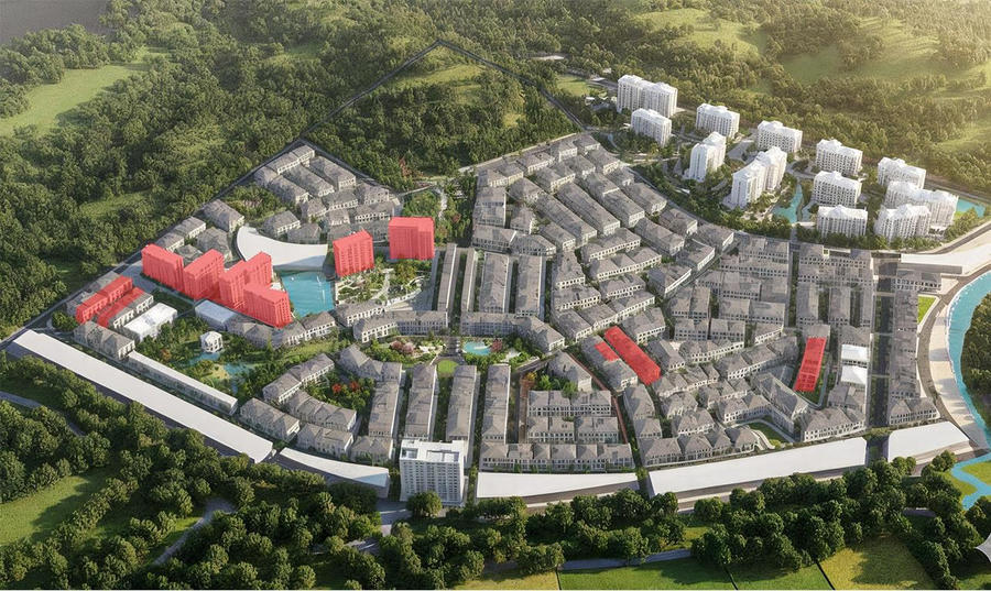 Phối cảnh tổng thể Dự án nhà ở xã hội thuộc Dự án khu nhà ở Cao Ngạn, phường Linh Sơn, tỉnh Thái Nguyên.