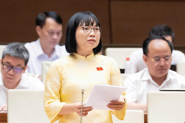 Đại biểu Nguyễn Thị Việt Nga phát biểu tại một phiên thảo luận ở hội trường của Quốc hội. Ảnh: Quochoi.vn