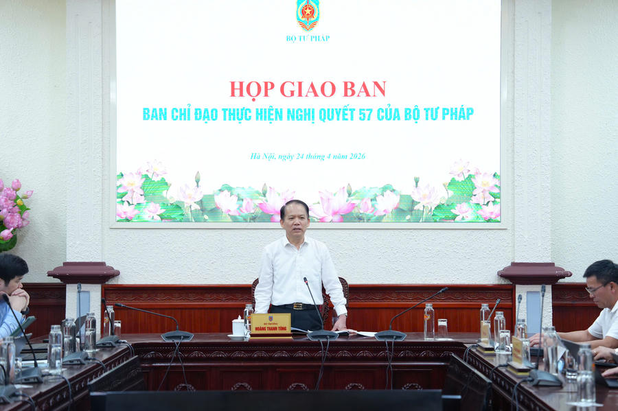 Bộ trưởng Hoàng Thanh Tùng phát biểu chỉ đạo cuộc họp. (Ảnh trong bài: PV)