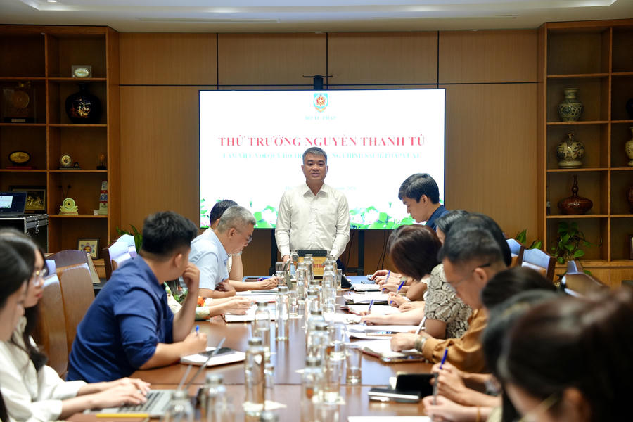 Thứ trưởng Bộ Tư pháp Nguyễn Thanh Tú phát biểu kết luận.