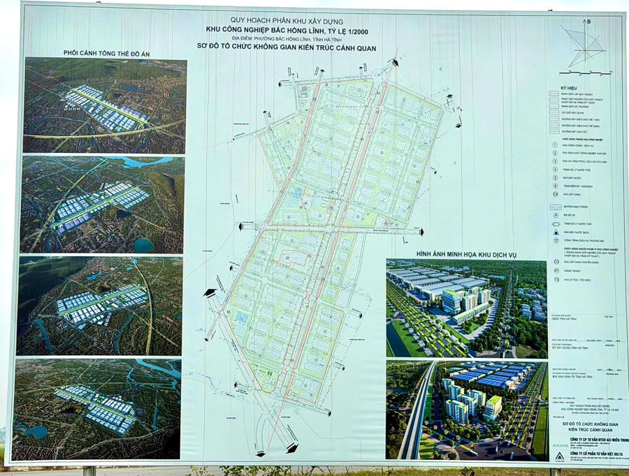 Sơ đồ tổ chức không gian kiến trúc cảnh quan Khu công nghiệp Bắc Hồng Lĩnh. (Ảnh: hatinh.gov.vn)