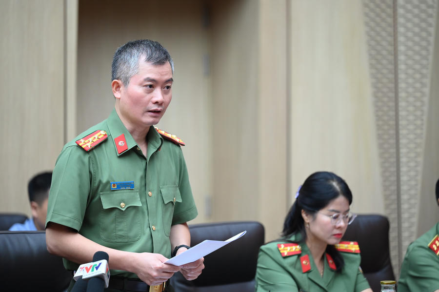 đại diện Cơ quan An ninh điều tra (A09), Bộ Công an thông tin tại Họp báo.