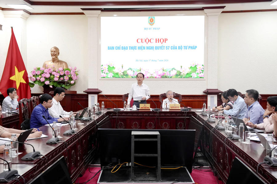 Bộ trưởng Hoàng Thanh Tùng phát biểu kết luận cuộc họp. (Ảnh: HG)