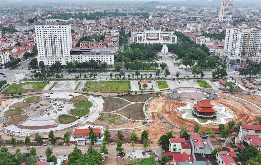 Toàn cảnh khuôn viên Công viên Văn Miếu - dự án sắp được khánh thành chào mừng thành phố Bắc Ninh (ảnh bacninh.gov.vn)

