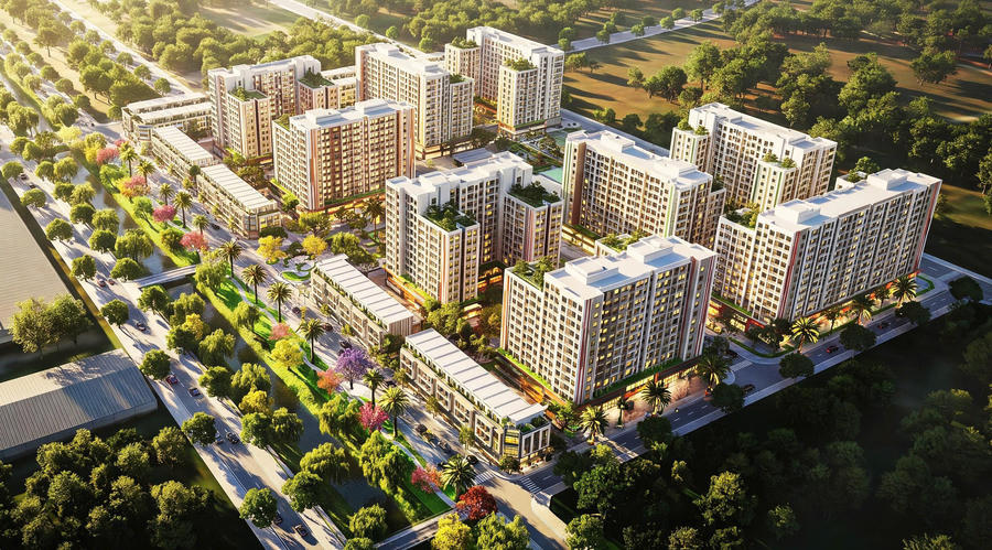 Phối cảnh dự án Nhà ở xã hội Ecolife Yên Trung.