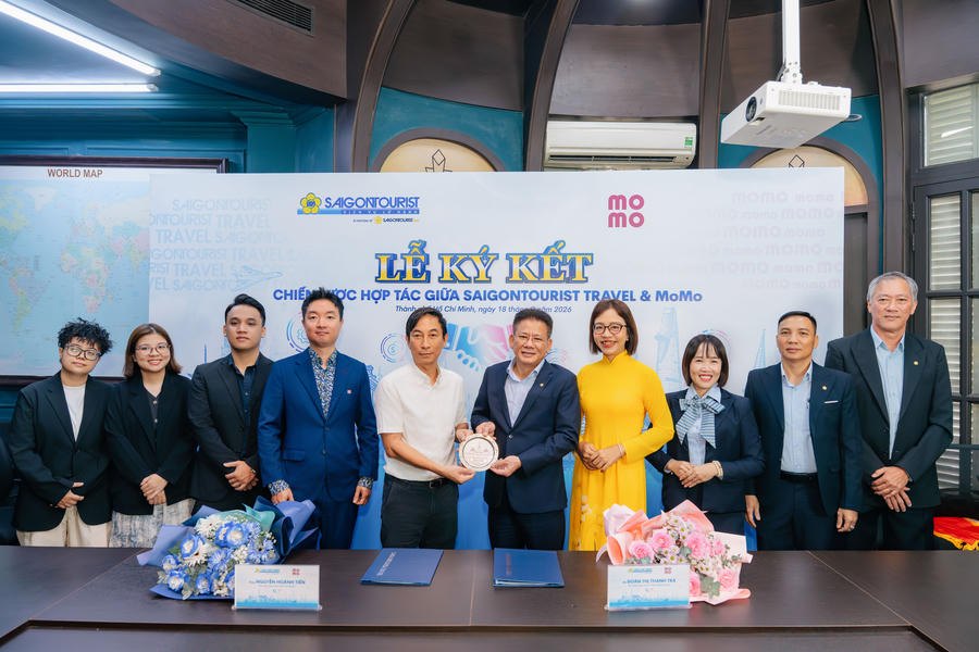 MoMo và Saigontourist Travel hợp tác kết nối dịch vụ du lịch với nền tảng công nghệ và thanh toán số. (Ảnh trong bài: MoMo)