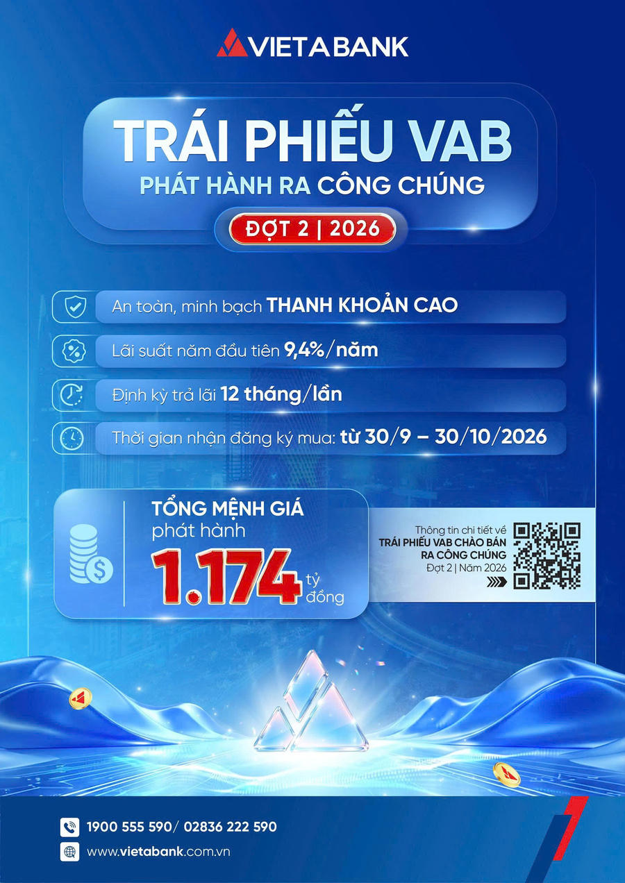 VIETABANK công bố thông tin về việc phát hành trái phiếu ra công chúng năm 2026 – Đợt 2