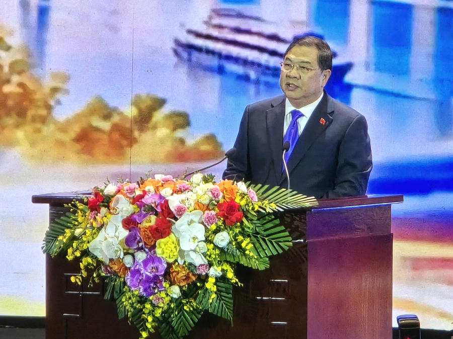 Phó Thủ tướng Thường trực Chính phủ Phạm Gia Túc phát biểu chỉ đạo tại Lễ kỷ niệm Ngày Doanh nhân Việt Nam và trao danh hiệu Cúp Thánh Gióng 2026. (Ảnh: Đoàn Chi)